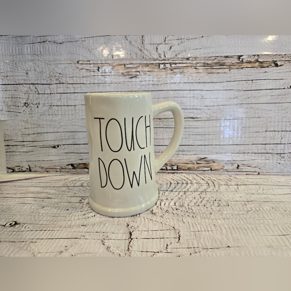 Rae Dunn "Touch Down" Ceramic Beer Stein